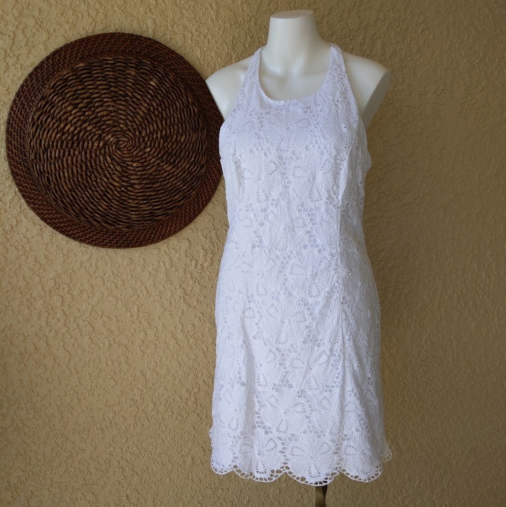 Lilly Pulitzer t back floral crochet pattern dress